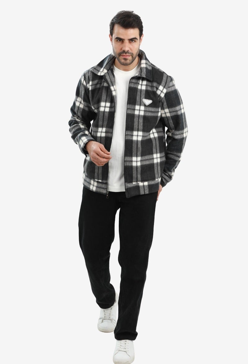 WHITE RABBIT Men’s Plaid Wool Blend Zip Jacket - Image 5